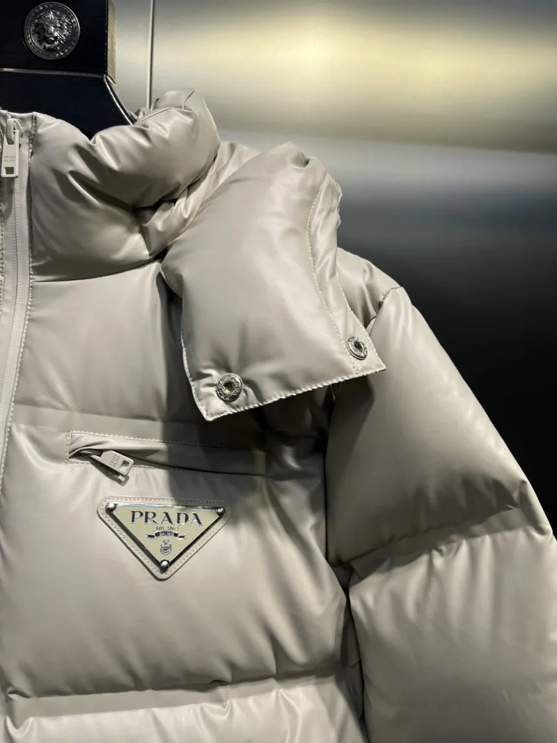 Replica Prada Down Jacket Beige Hooded Style Reps - RepLuxe