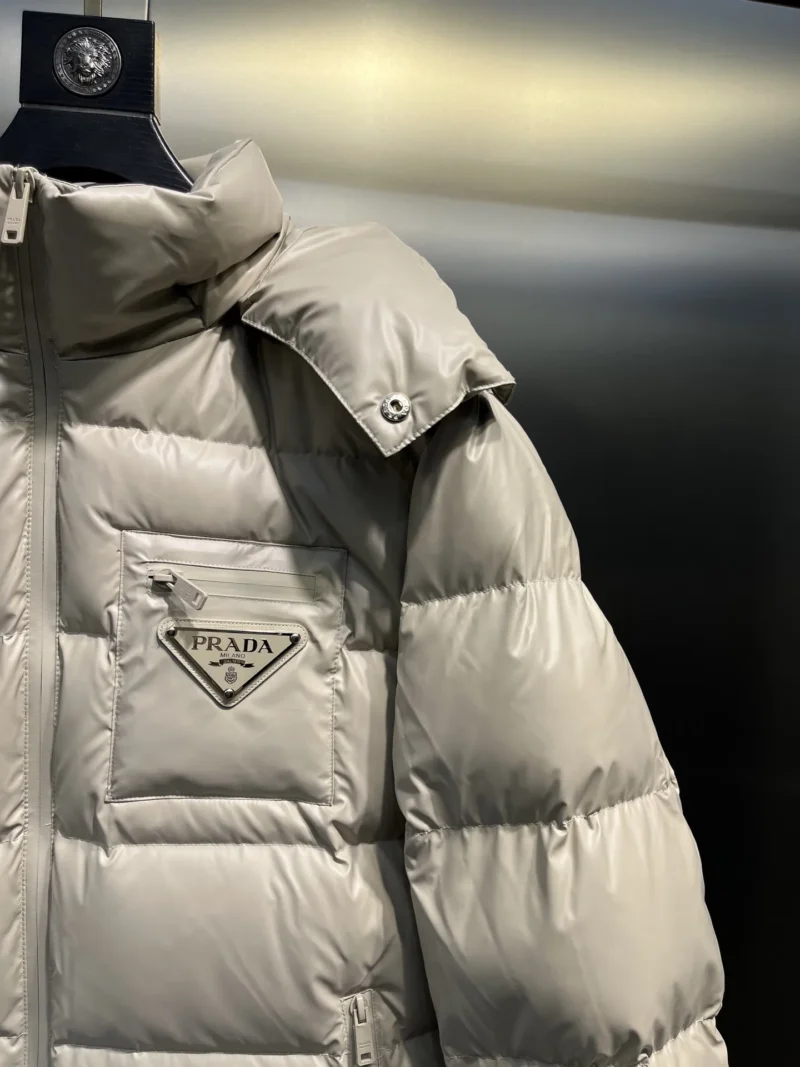 Replica Prada Minimalist Down Jacket Beige Hooded Reps - RepLuxe