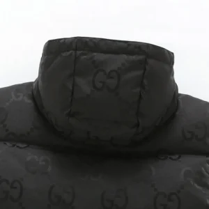 Replica Gucci GG Canvas Hooded Down Vest Black Reps - RepLuxe