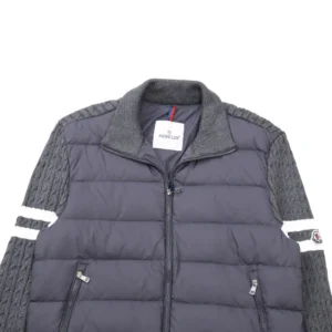 Replica Moncler Knit Down Jacket Grey Stand Collar Reps - RepLuxe