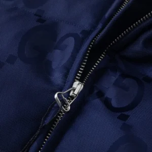Replica Gucci Monogram Down Jacket Blue Hooded Reps - RepLuxe
