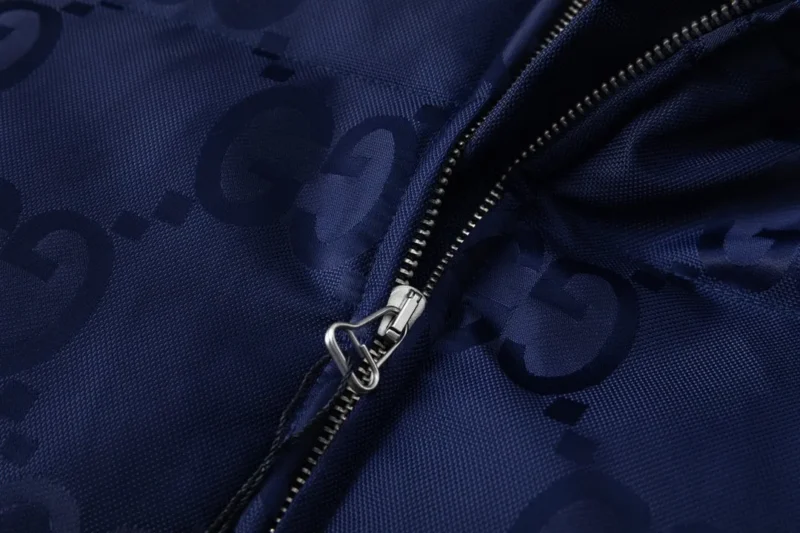 Replica Gucci Monogram Down Jacket Blue Hooded Reps - RepLuxe