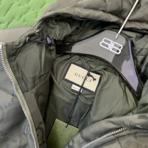 Replica Gucci GG Canvas Down Jacket Olive Green Reps - RepLuxe