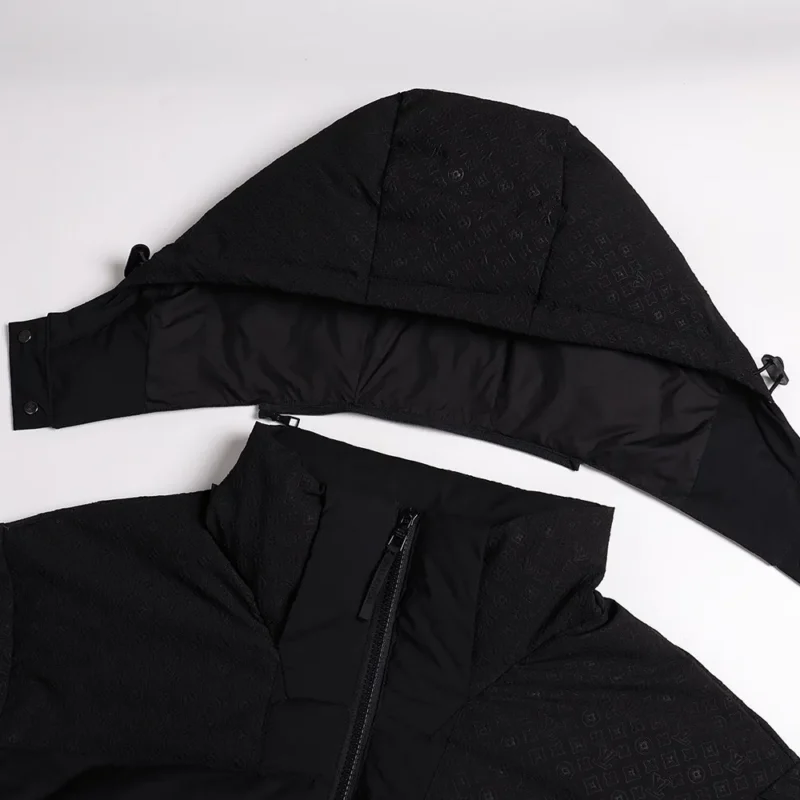 Replica LOUIS VUITTON Down Jacket Black Hooded Reps - RepLuxe