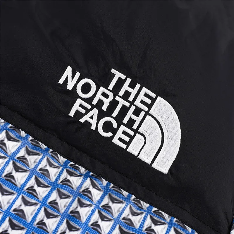 Replica Supreme TNF Studded Logo Hooded Puffer Blue Reps - RepLuxe
