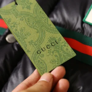 Replica Gucci Logo Tape Down Jacket Black Puffer Reps - RepLuxe