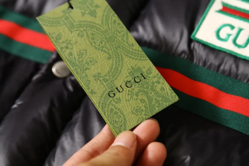 Replica Gucci Logo Tape Down Jacket Black Puffer Reps - RepLuxe