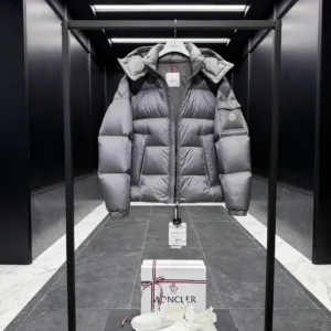 Replica Moncler Couyere Down Jacket Grey Hooded Reps - RepLuxe