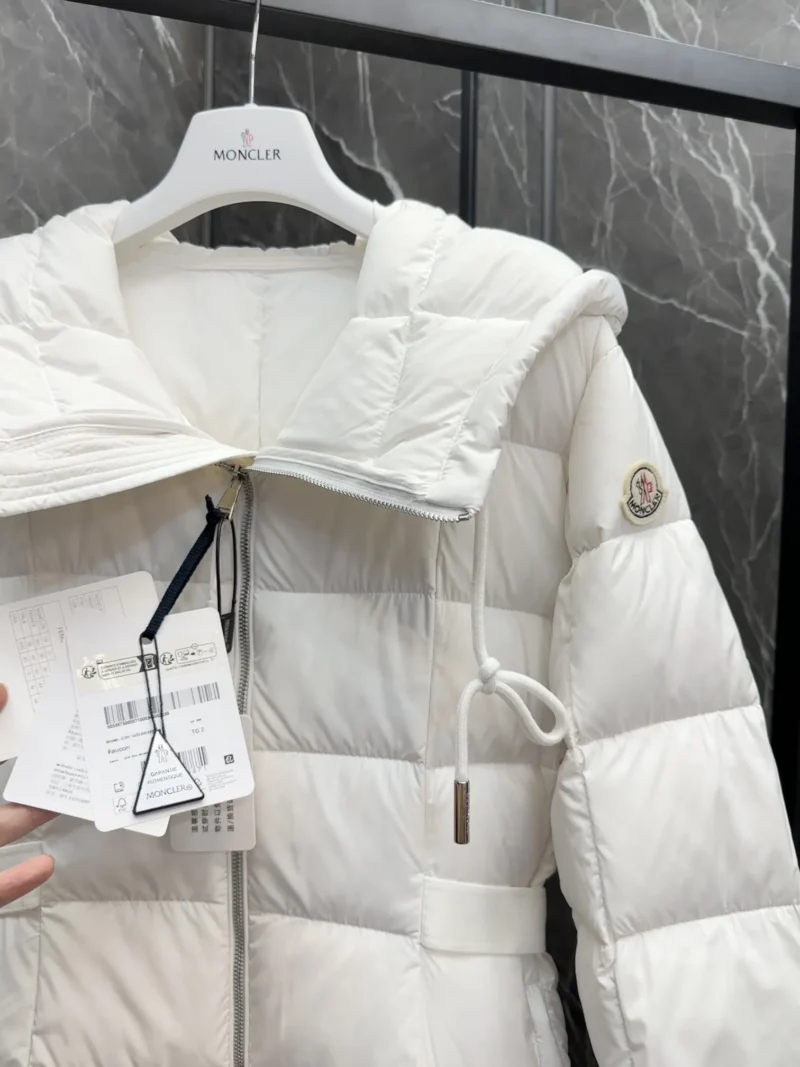 Replica Moncler Faucon Long Down Coat White Women Reps - RepLuxe