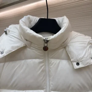 Replica Moncler Maya Down Jacket White Hooded Reps - RepLuxe