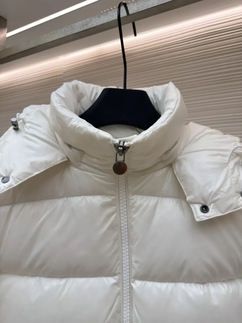 Replica Moncler Maya Down Jacket White Hooded Reps - RepLuxe