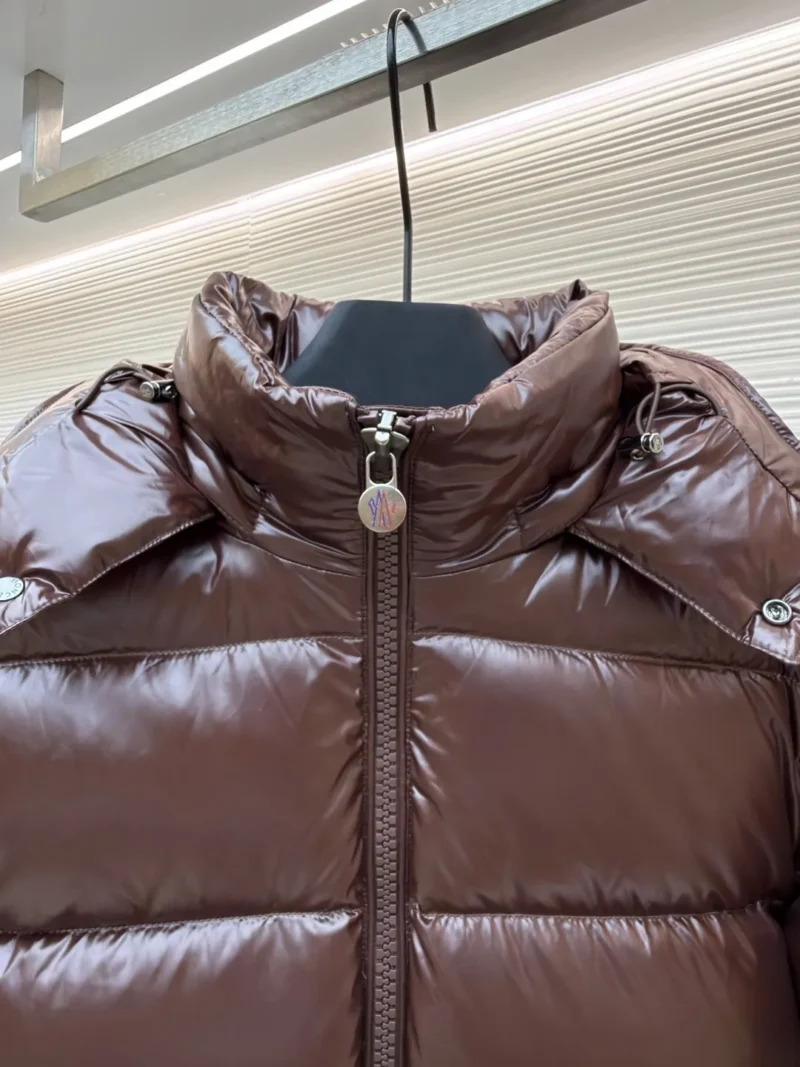 Replica Moncler Maya Down Jacket Brown Hooded Reps - RepLuxe