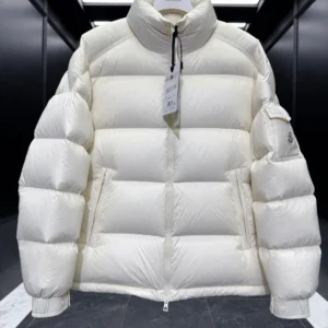 Replica Moncler Levitha Down Jacket White Stand Collar Reps - RepLuxe
