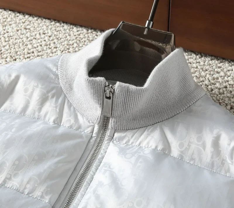 Replica Dior Knit Down Jacket White Unisex Reps - RepLuxe