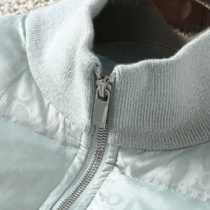 Replica Dior Knit Down Jacket Light Grey Unisex Reps - RepLuxe