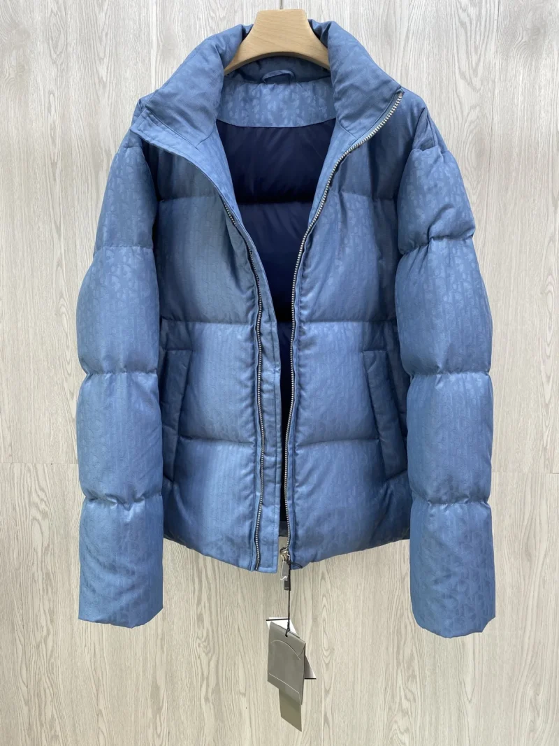 Replica Dior CD Classic Down Jacket Blue Oblique Reps - RepLuxe