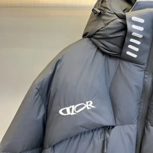 Replica Dior Glacier Down Jacket Black Hooded Reps - RepLuxe