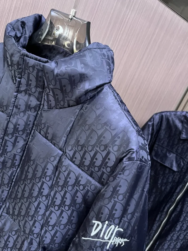 Replica Dior Winter Down Jacket Blue Monogram Puffer Reps - RepLuxe