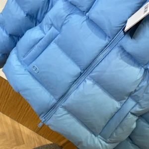 Replica Dior Stand Collar Down Jacket Blue Relaxed Reps - RepLuxe
