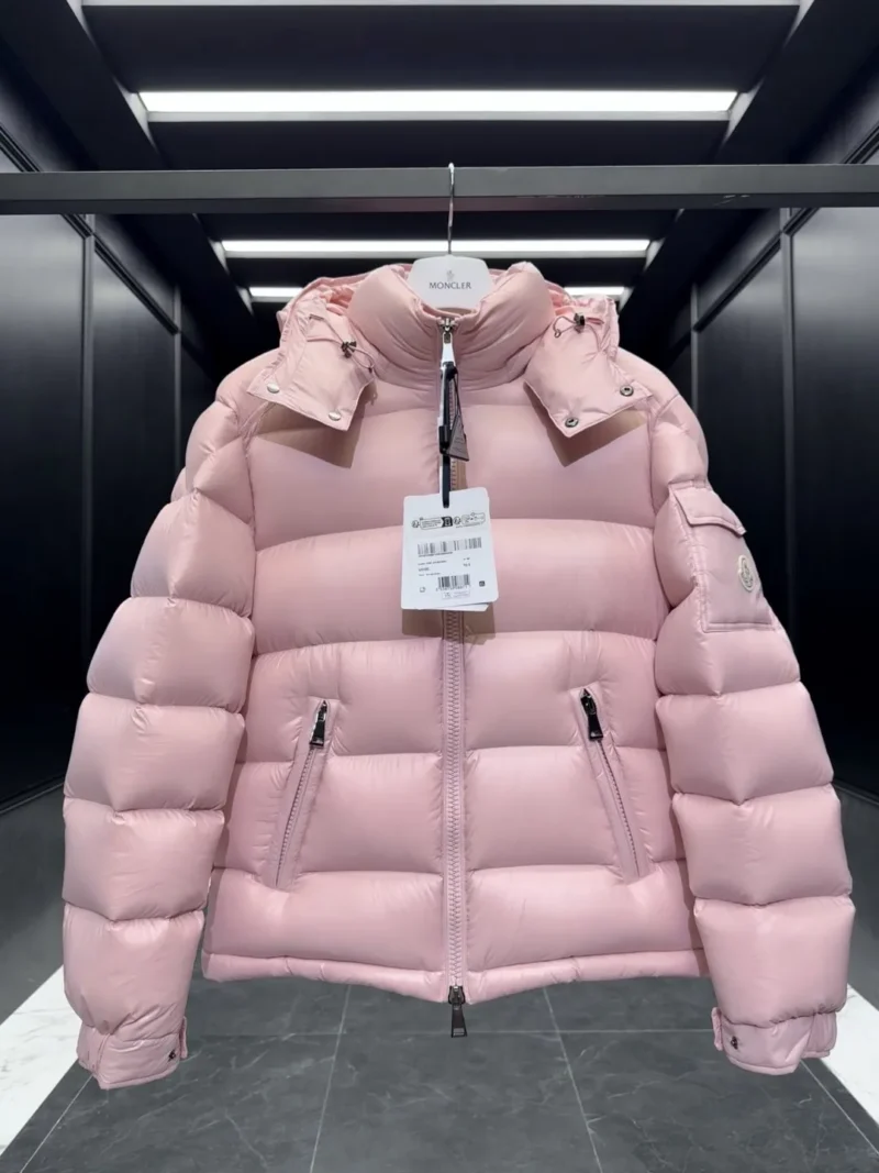 Replica Moncler Maire Short Down Jacket Pink Glossy Reps - RepLuxe