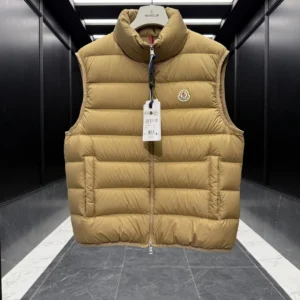 Replica Moncler Contrin Mens Vest Beige Quilted Reps - RepLuxe