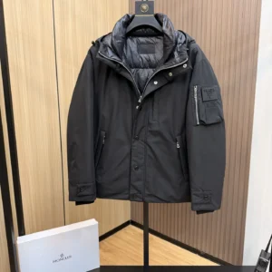 Replica Prada Down Jacket Black Hooded Style Reps - RepLuxe