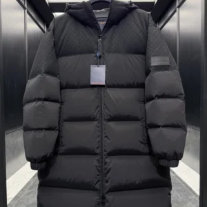 Replica Louis Vuitton Monogram Down Jacket Black Long Reps - RepLuxe