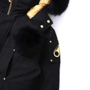 Replica Moose Knuckles Gold Scissor Down Jacket Black Reps - RepLuxe