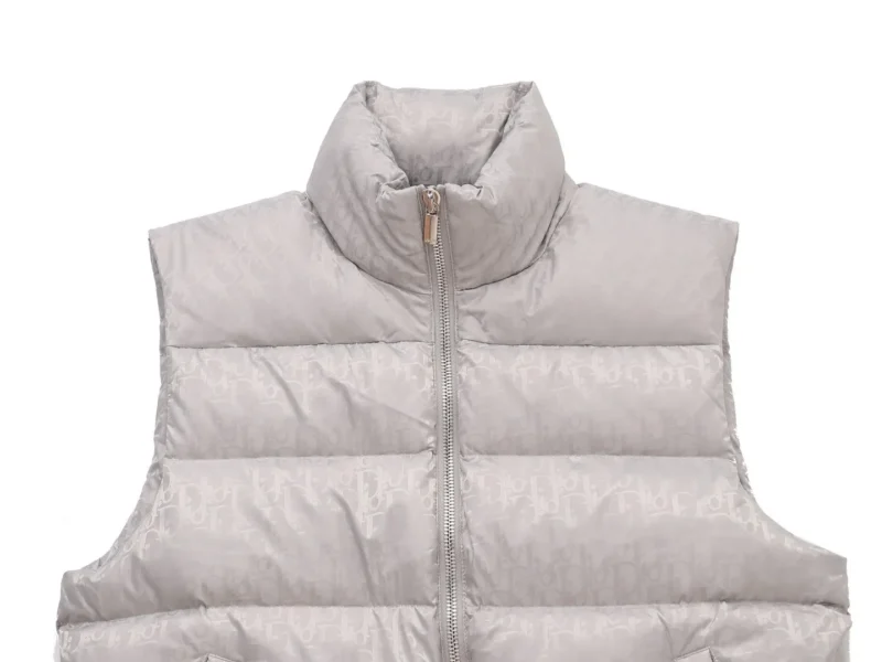 Replica Dior Limited Edition Classic Monogram Down Vest Grey Reps - RepLuxe