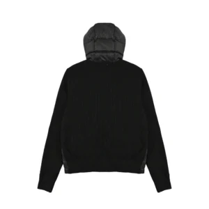 Replica Moncler Knit Letter Hooded Jacket Black Reps - RepLuxe