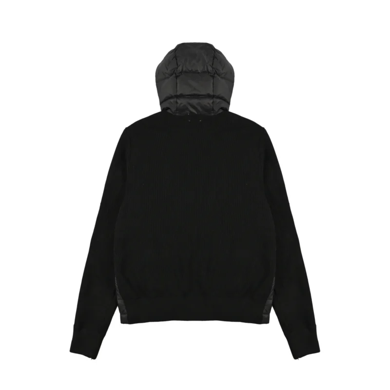 Replica Moncler Knit Letter Hooded Jacket Black Reps - RepLuxe