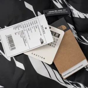 Replica The North Face Zebra Down Jacket BlackWhite Reps - RepLuxe
