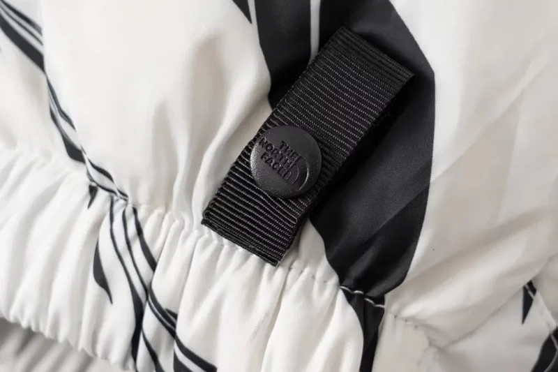 Replica The North Face Zebra Down Jacket Black White Reps - RepLuxe