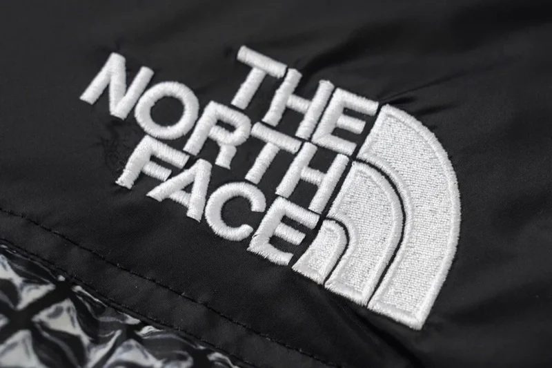 Replica The North Face Supreme TNF 96 Down Jacket Black Houndstooth Reps - RepLuxe