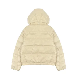 Replica Moncler Andro Short Hooded Down Jacket Beige Reps - RepLuxe