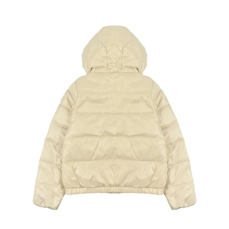 Replica Moncler Andro Short Hooded Down Jacket Beige Reps - RepLuxe
