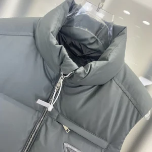 Replica Prada Re-Nylon Down Vest Grey Regular Fit Reps - RepLuxe