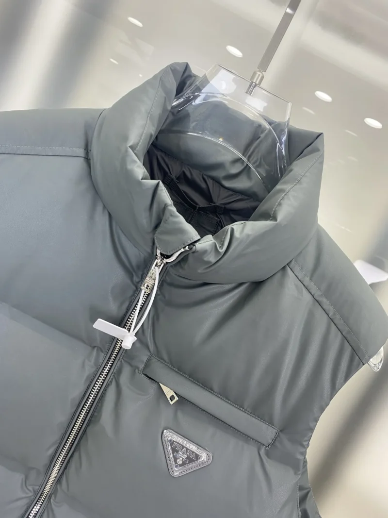 Replica Prada Re-Nylon Down Vest Grey Regular Fit Reps - RepLuxe