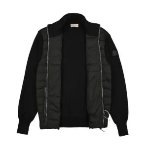 Replica Moncler Knit Down Jacket Black Stand Collar Reps - RepLuxe