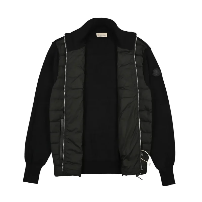 Replica Moncler Knit Down Jacket Black Stand Collar Reps - RepLuxe