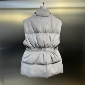 Replica Prada Logo Wool Down Vest Gray Sleeveless Reps - RepLuxe