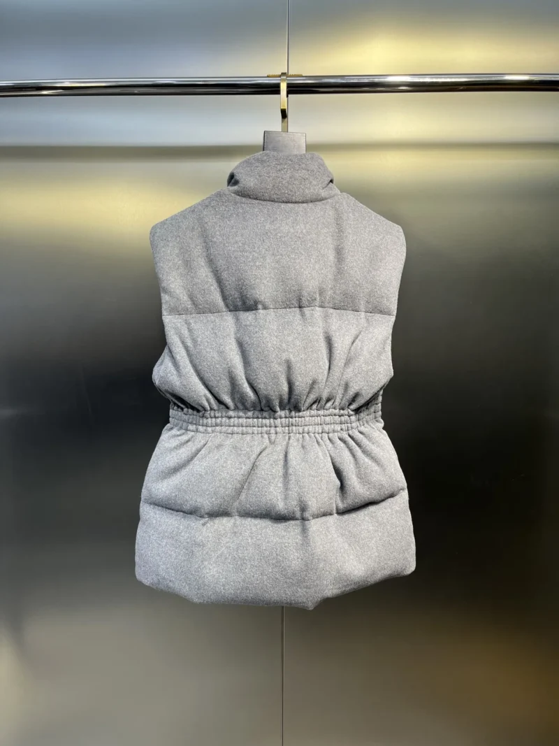 Replica Prada Logo Wool Down Vest Gray Sleeveless Reps - RepLuxe