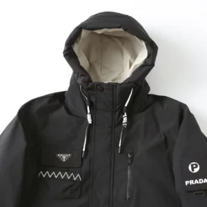 Replica Prada Hooded Down Jacket White Unisex Reps - RepLuxe