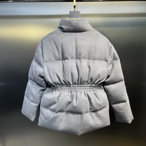 Replica Prada Down Jacket Grey Stand Collar Style Reps - RepLuxe