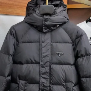 Replica Prada Fall Winter Down Jacket Black Hooded Reps - RepLuxe