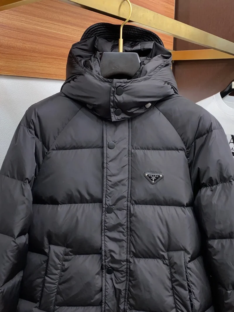 Replica Prada Fall Winter Down Jacket Black Hooded Reps - RepLuxe