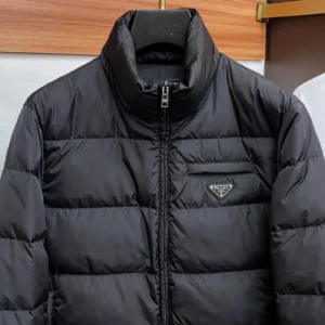 Replica Prada Fall Winter Stand Collar Down Jacket Black Reps - RepLuxe