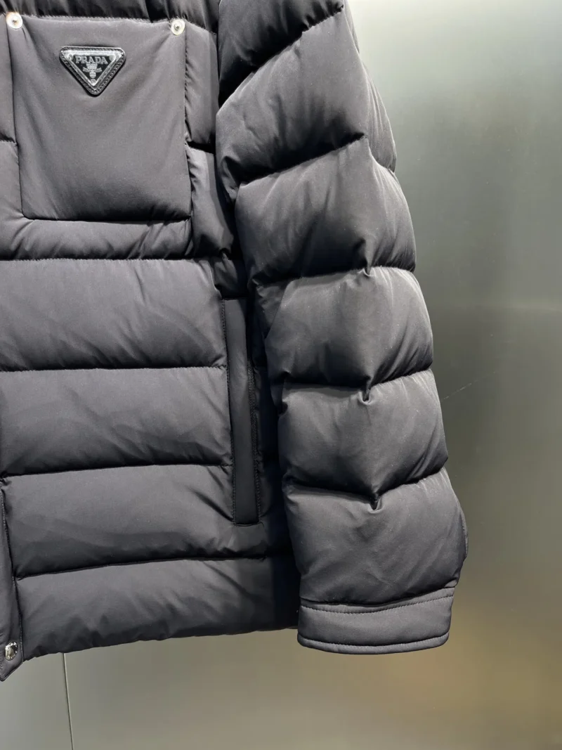 Replica Prada ReNylon Down Jacket Grey Quilted Reps - RepLuxe