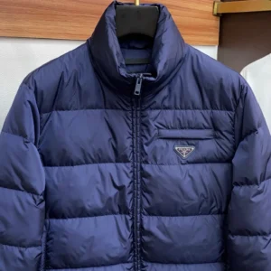Replica Prada Fall Winter Stand Collar Puffer Jacket Blue Reps - RepLuxe