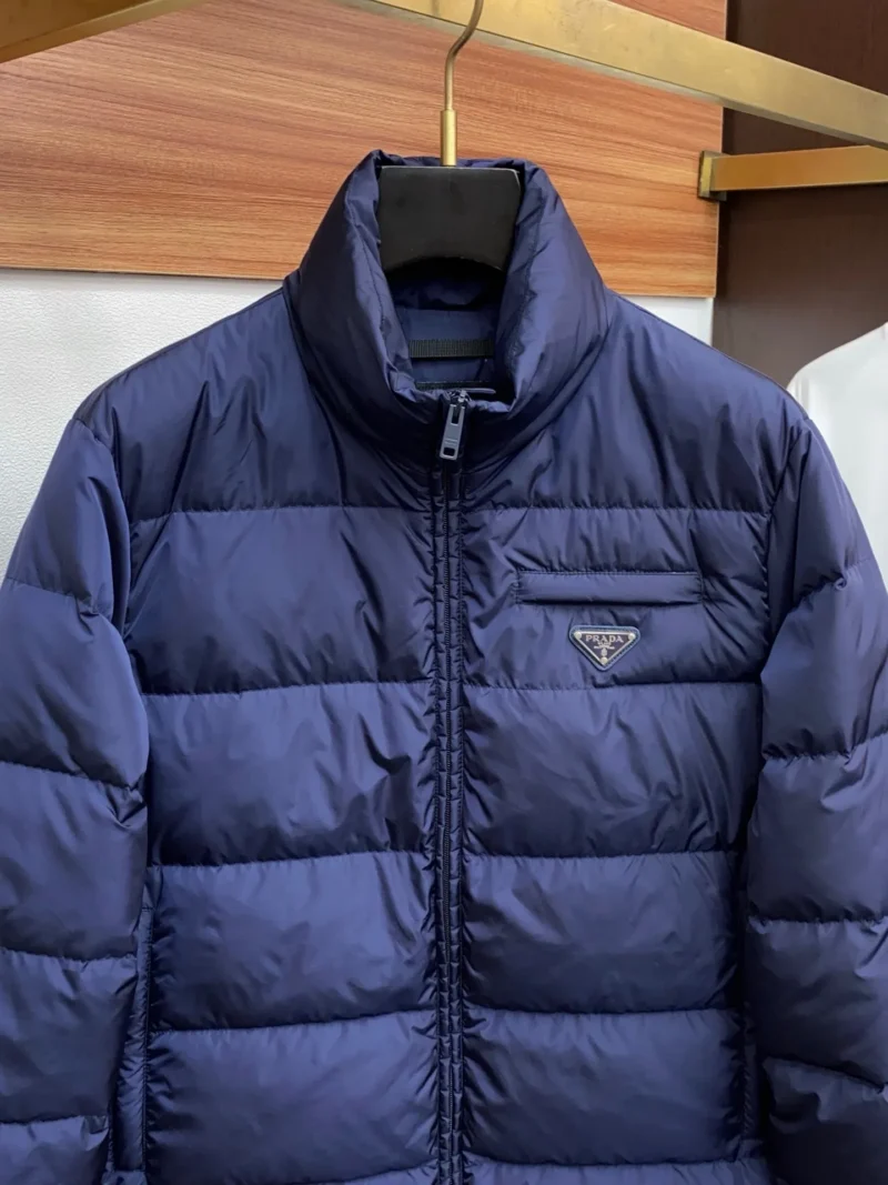 Replica Prada Fall Winter Stand Collar Puffer Jacket Blue Reps - RepLuxe